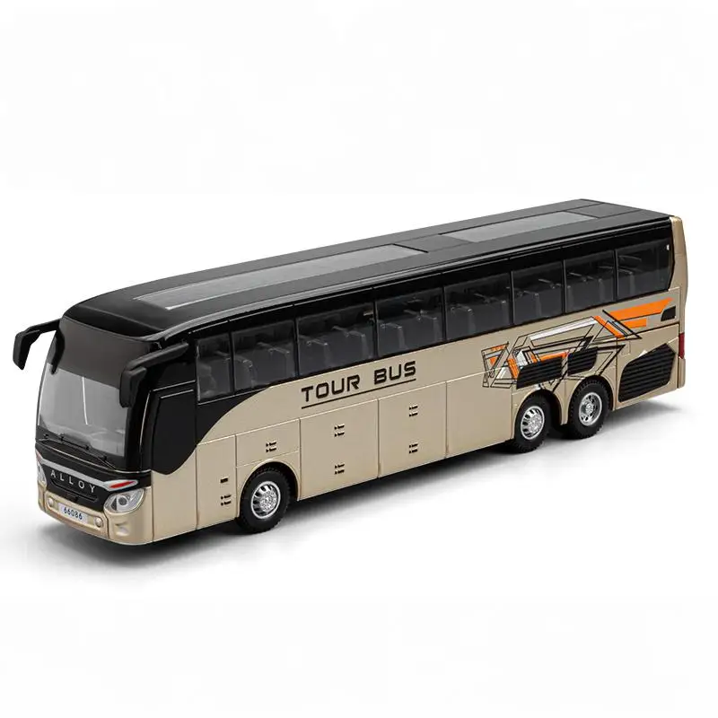 Gold-tone Alloy Diecast Tour Bus Model 9 Gold-tone Alloy Diecast Tour Bus Model - Image 9