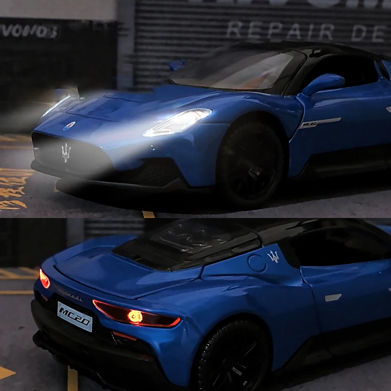 1:32 Maserati MC20 Diecast Model in Blue 2 1:32 Maserati MC20 Diecast Model in Blue - Image 2