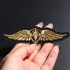Golden Wing Embroidered Patch 10.9 x 3.1 cm