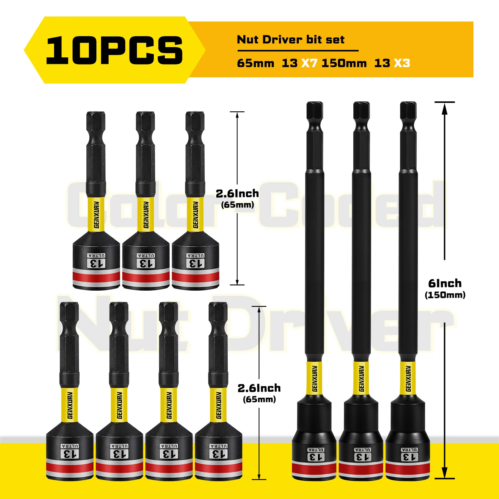 Heavy-Duty Impact Nut Driver Set 8mm-13mm 7 Heavy-Duty Impact Nut Driver Set 8mm-13mm - Image 7