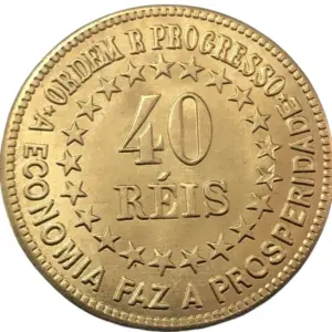 Antique Brazil 40 Reis Coin Replica