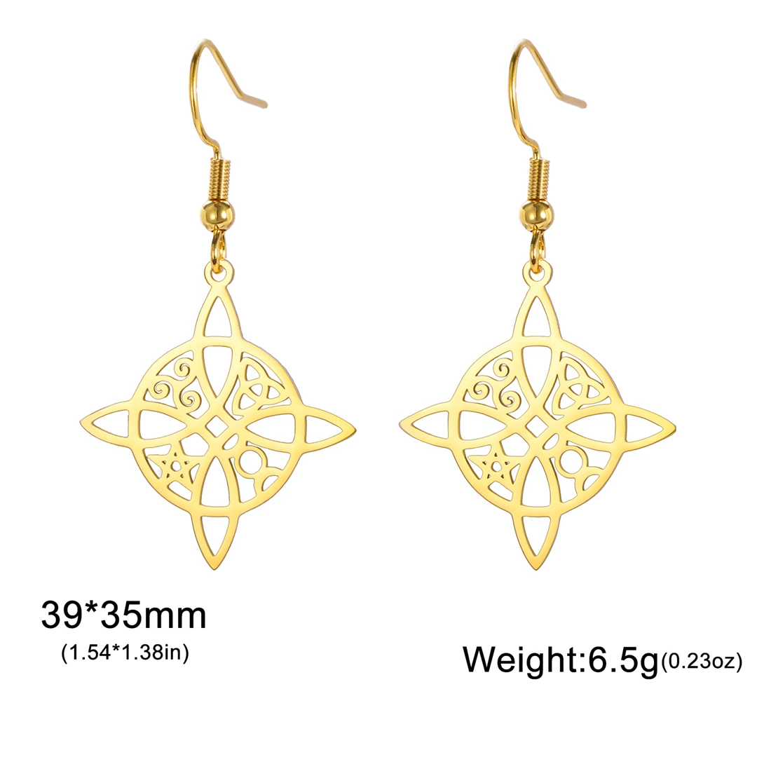 Vintage Stainless Steel Drop Earrings with Skeleton Pattern 6 Vintage Stainless Steel Drop Earrings with Skeleton Pattern - Image 6