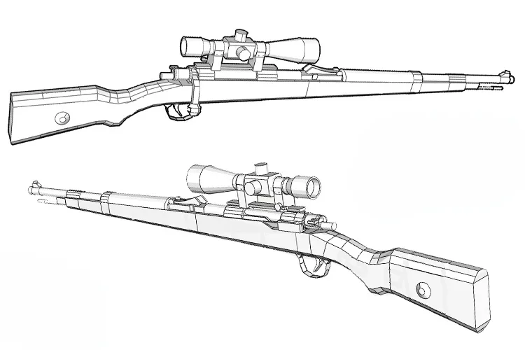 German 98K Sniper Paper Model 120cm 5 German 98K Sniper Paper Model 120cm - Image 5
