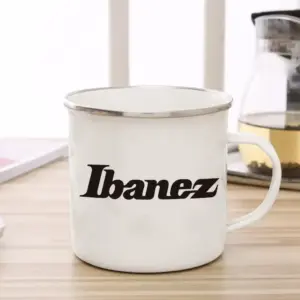 Ibanez Enamel Coffee Cup 300ml Black Logo