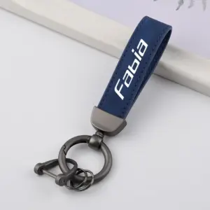 Skoda Fabia Leather Keychain in Stainless Steel 8 S2501369d05b642528fae468ec00d8b401