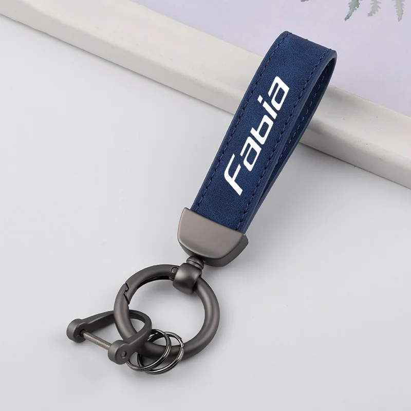 Skoda Fabia Leather Keychain in Stainless Steel 3 Skoda Fabia Leather Keychain in Stainless Steel - Image 3