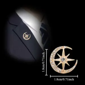 Celestial Star and Moon Brooch - 1.8cm Alloy 10 S25021f2f85384033a7095a687caf98c59