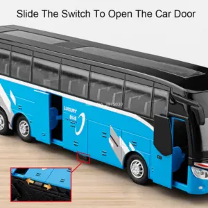 1:30 Alloy Diecast Shuttle Bus Model in Gold, White, Blue 13 S2512623cdd6549c6bdc7c9c44c8be0edP