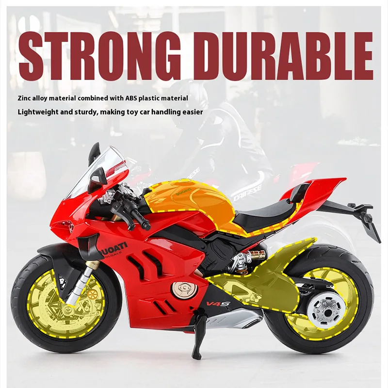 Red Alloy Motorcycle Model 1:9 Scale Collection Display 6 Red Alloy Motorcycle Model 1:9 Scale Collection Display - Image 6