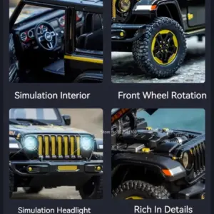 Vibrant Yellow Wrangler Rubicon Diecast Model 15 S254d469a32144cf79e422195ba742ebcN