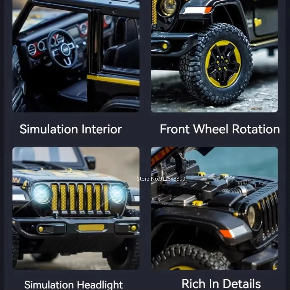 Vibrant Yellow Wrangler Rubicon Diecast Model 6 Vibrant Yellow Wrangler Rubicon Diecast Model - Image 6