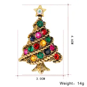 Festive Christmas Tree Brooch with Rhinestones 9 S25b6411bb972451fb8865ab4320c6144D