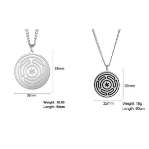 Hecate Wheel Strophalos Stainless Steel Necklace 15 S2635b1e2e0de40c09ec6bcfc251a0c6fd
