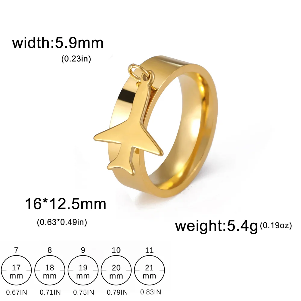 Minimalist Stainless Steel Airplane Ring for Men 6 Minimalist Stainless Steel Airplane Ring for Men - Image 6