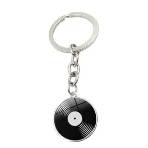 Vinyl Record Keychain with Red Label 16 S26476d6c32b748f9a8b362a78670dbd44