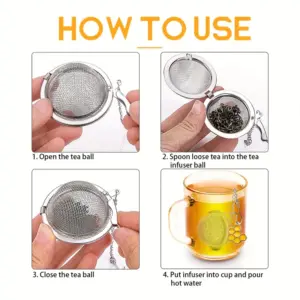 Stainless Steel Tea Infuser Sphere Set 11 S266d144c55624946a8172abe778db9f3I