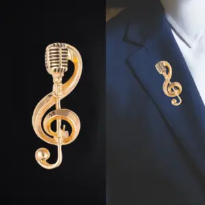 Musical Microphone & Treble Clef Brooch 11 S2674fde4fb934801b7fc48d565778244u