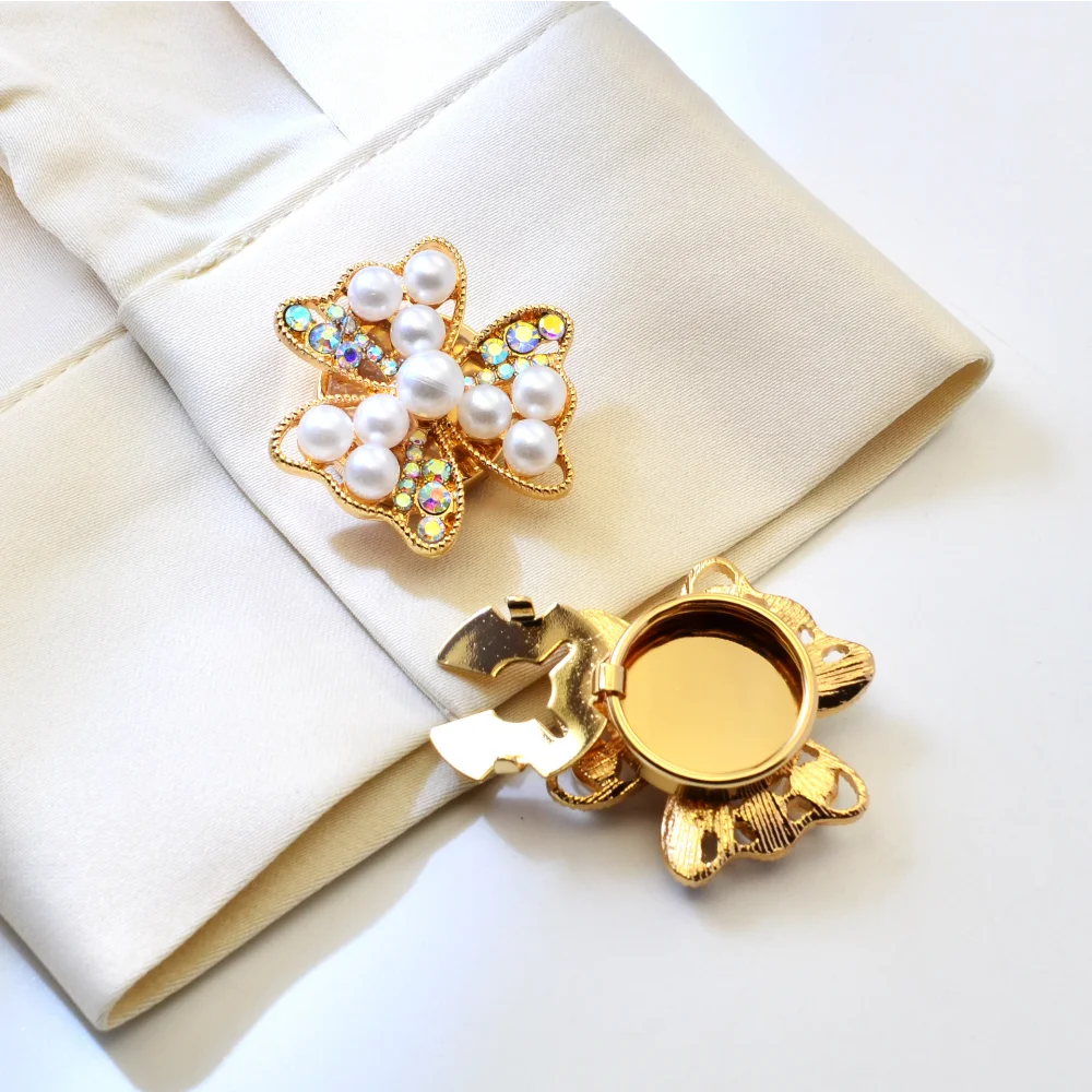 Vintage Pearl Rhinestone Flower Button for Jackets 2 Vintage Pearl Rhinestone Flower Button for Jackets - Image 2