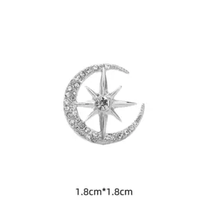 Celestial Star and Moon Brooch - 1.8cm Alloy 14 S26b0565390bd4f149d7763ad7e1721c55