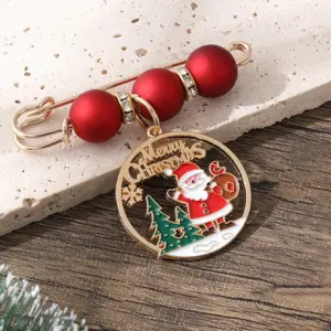 Festive Santa Brooch with Beads and Rhinestones 19 S26b91d1495ec4ef380f07f4ada292013y