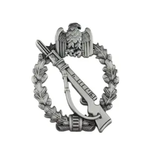 Rifle Assault Badge Medal in Muted Silver