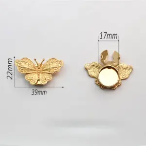 Vintage Embossed Butterfly Brooch Button Cover 9 S27b024fd047b4f9485c63bf113d33308O