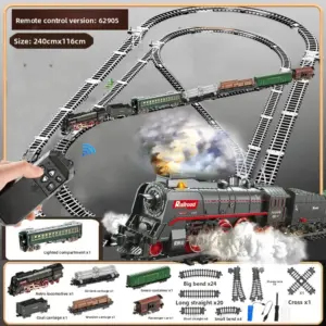 Retro Steam Locomotive Model RC Train Set 16 S27ef34e680904526863188702b61f94aQ
