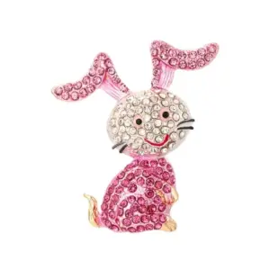 Pink Cartoon Rabbit Brooch for Women