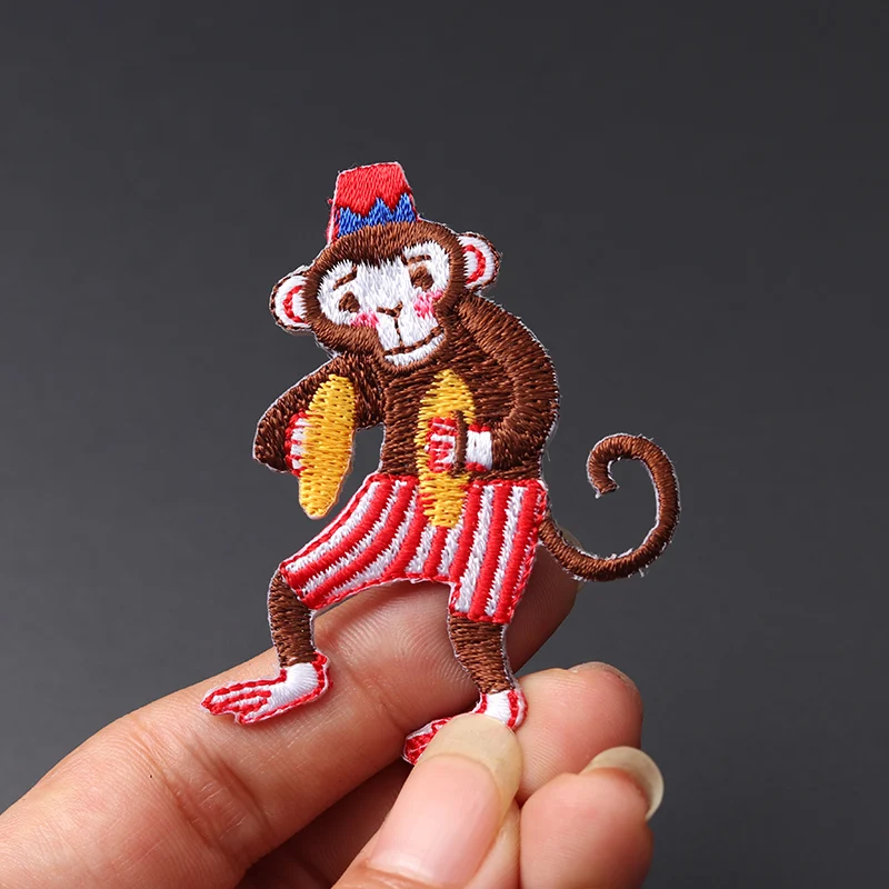 Circus Performance Monkey Embroidered Patch 2 Circus Performance Monkey Embroidered Patch - Image 2