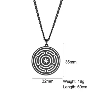 Hecate Wheel Strophalos Stainless Steel Necklace 17 S292f4ffa74ac4fb5b12d8c64c3546159v