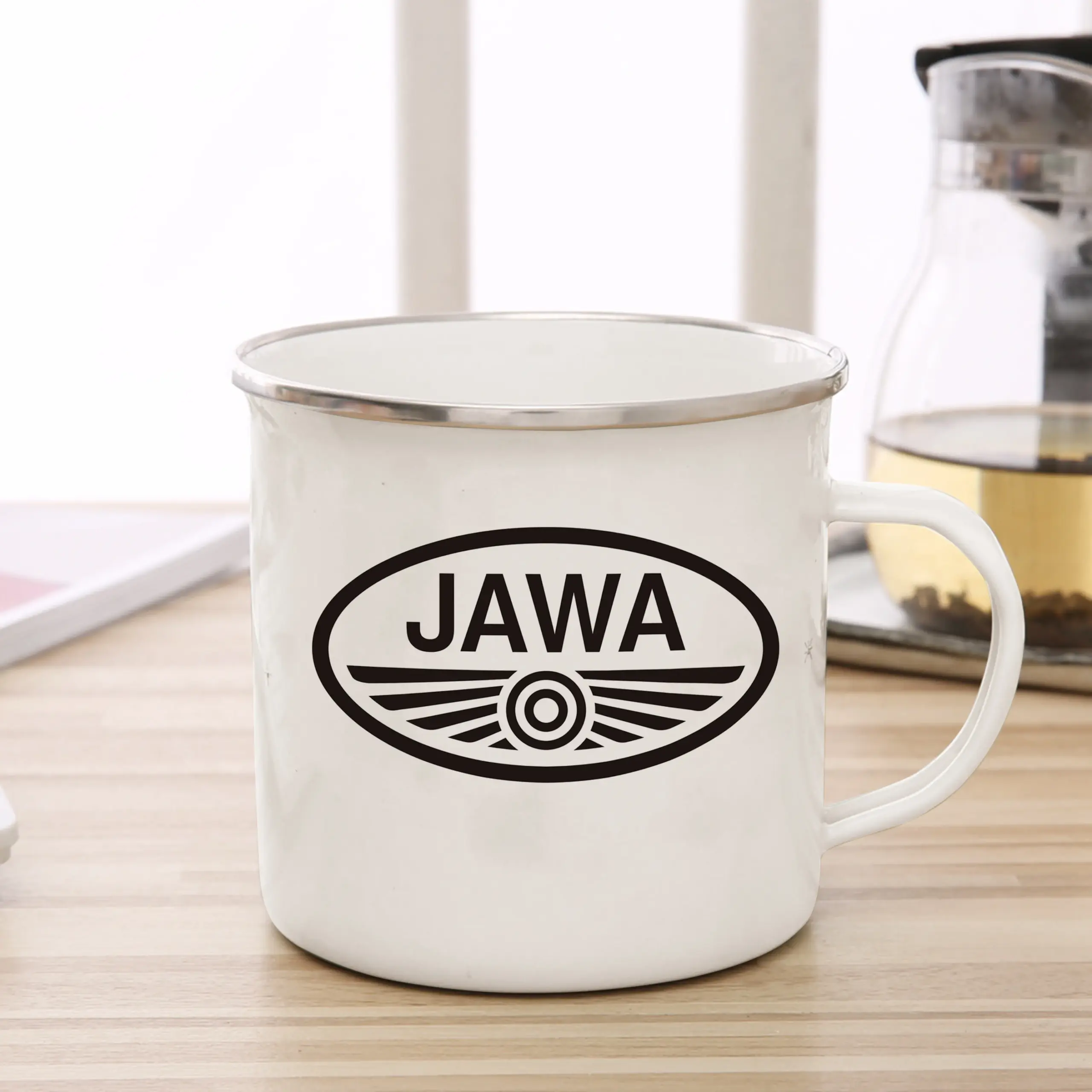 JAWA Motorcycle Logo Metal Mug 300ml 2 JAWA Motorcycle Logo Metal Mug 300ml - Image 2