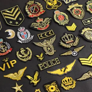 Golden Letters Icon Embroidery Patches Set