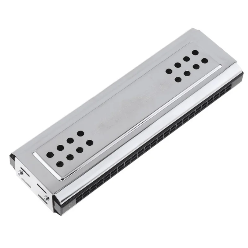 Double-Sided Silver-Body 24-Hole Harmonica with C & G Keys 2 Double-Sided Silver-Body 24-Hole Harmonica with C & G Keys - Image 2
