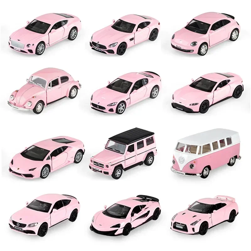Pink 1:36 Scale Diecast Alloy Model Car Set 2 Pink 1:36 Scale Diecast Alloy Model Car Set - Image 2