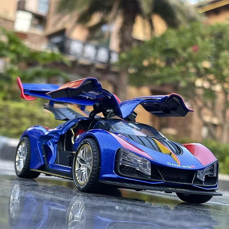 Blue Hongqi 1:24 Scale Diecast Car Model 2 Blue Hongqi 1:24 Scale Diecast Car Model - Image 2