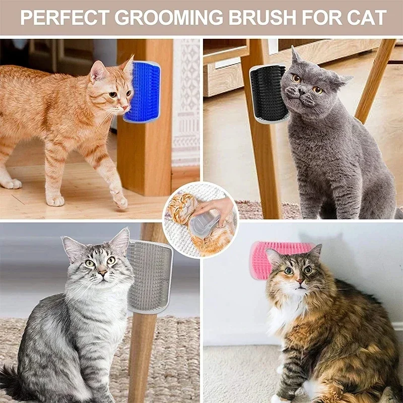 Colorful Cat Corner Grooming Brush and Massager 6 Colorful Cat Corner Grooming Brush and Massager - Image 6