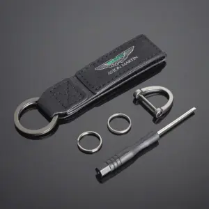 Aston Martin Winged Logo Keychain in Suede 9 S2a6f8c2783fc4a918b598bac802a6100X