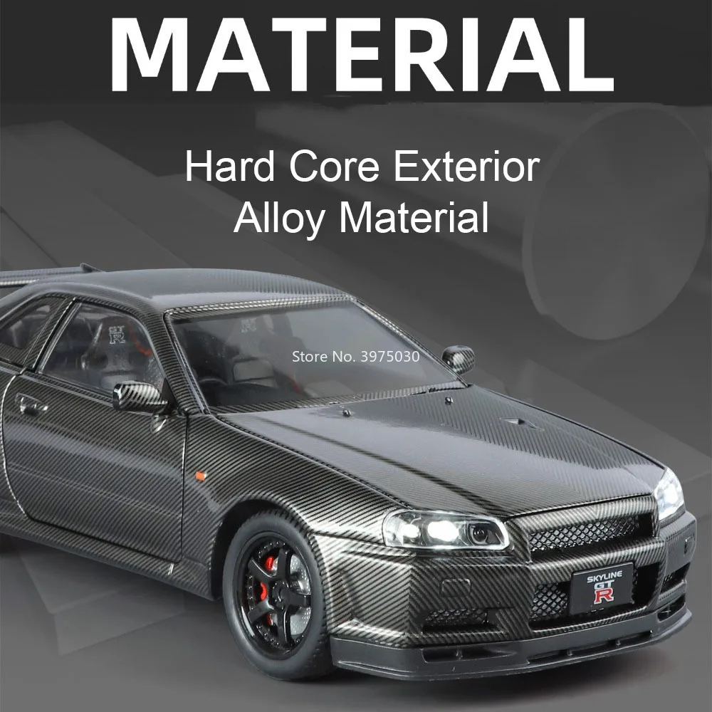 1:24 Nissan GTR-R34 Diecast Model 4 1:24 Nissan GTR-R34 Diecast Model - Image 4