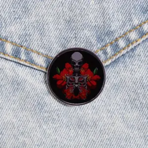 Bold Skull and Rose Lapel Pin 3cm x 3cm 6 S2a8f747fffa543408eac5c8061f81ee6c 1