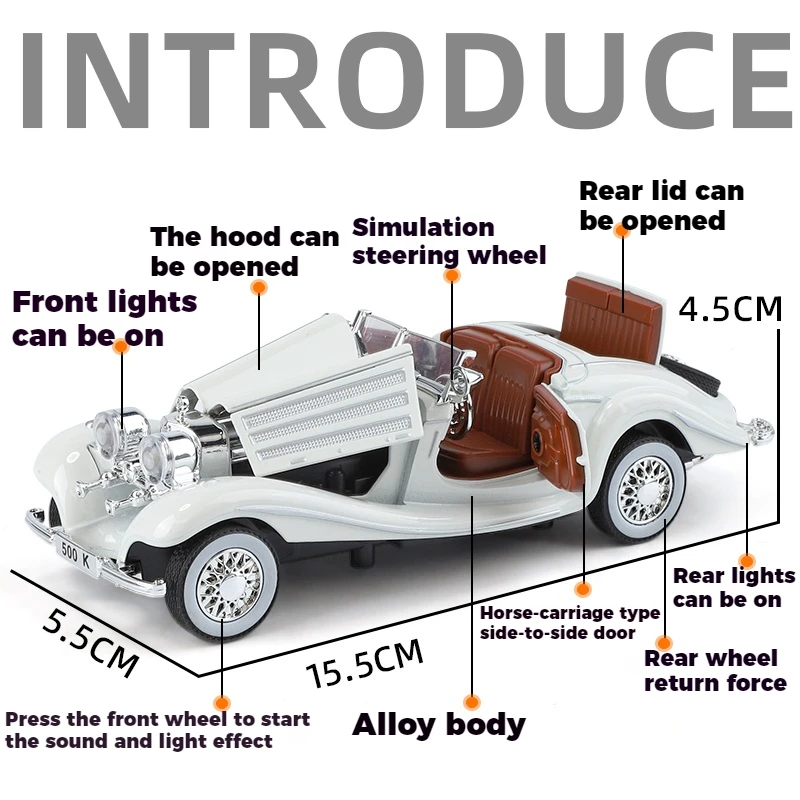 Pink Mercedes Benz 500K Diecast Model 3 Pink Mercedes Benz 500K Diecast Model - Image 3