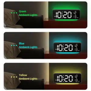 Modern LED Digital Alarm Clock with Mood Light 10 S2b586fdc6e344be09369ac5587052f4aK