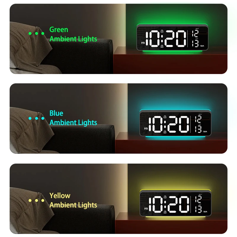 Modern LED Digital Alarm Clock with Mood Light 3 Modern LED Digital Alarm Clock with Mood Light - Image 3