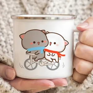 Cute Cat Enamel Mug, 300ml, Pastel Design 19 S2b59f8dfd8a14023b257747ff3ce675dp