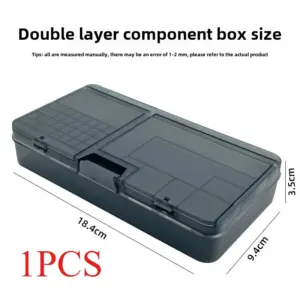 Black Double-Layer Storage Box for Small Parts 11 S2b6f40df97bc4d41ac2b073f0e0406b46