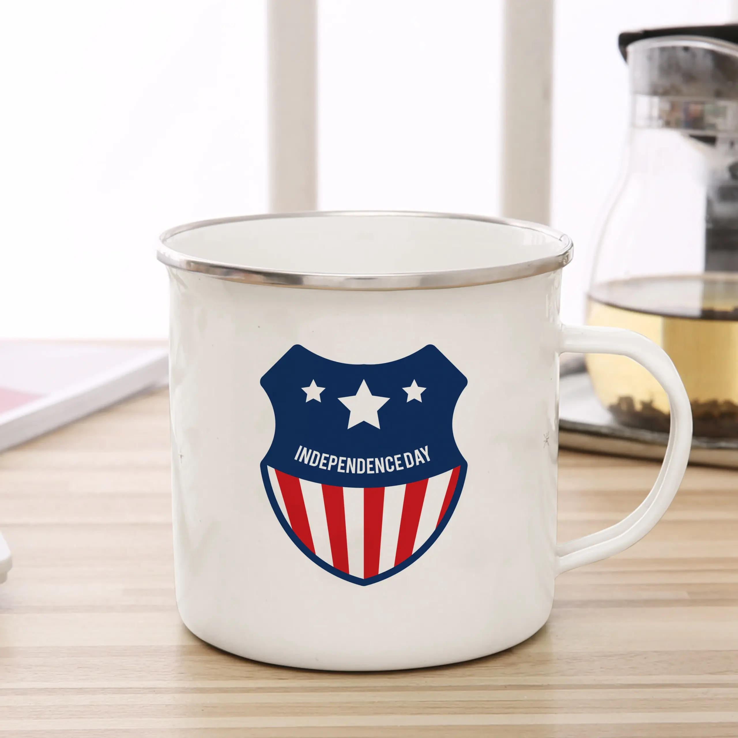 USA Patriot Enamel Mug with Flag Design 7 USA Patriot Enamel Mug with Flag Design - Image 7