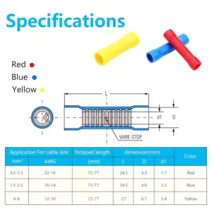 150-Pack Fully Insulated PVC Butt Connectors Set 12 S2c9489d645b74278941172bb2ec8a0c8k