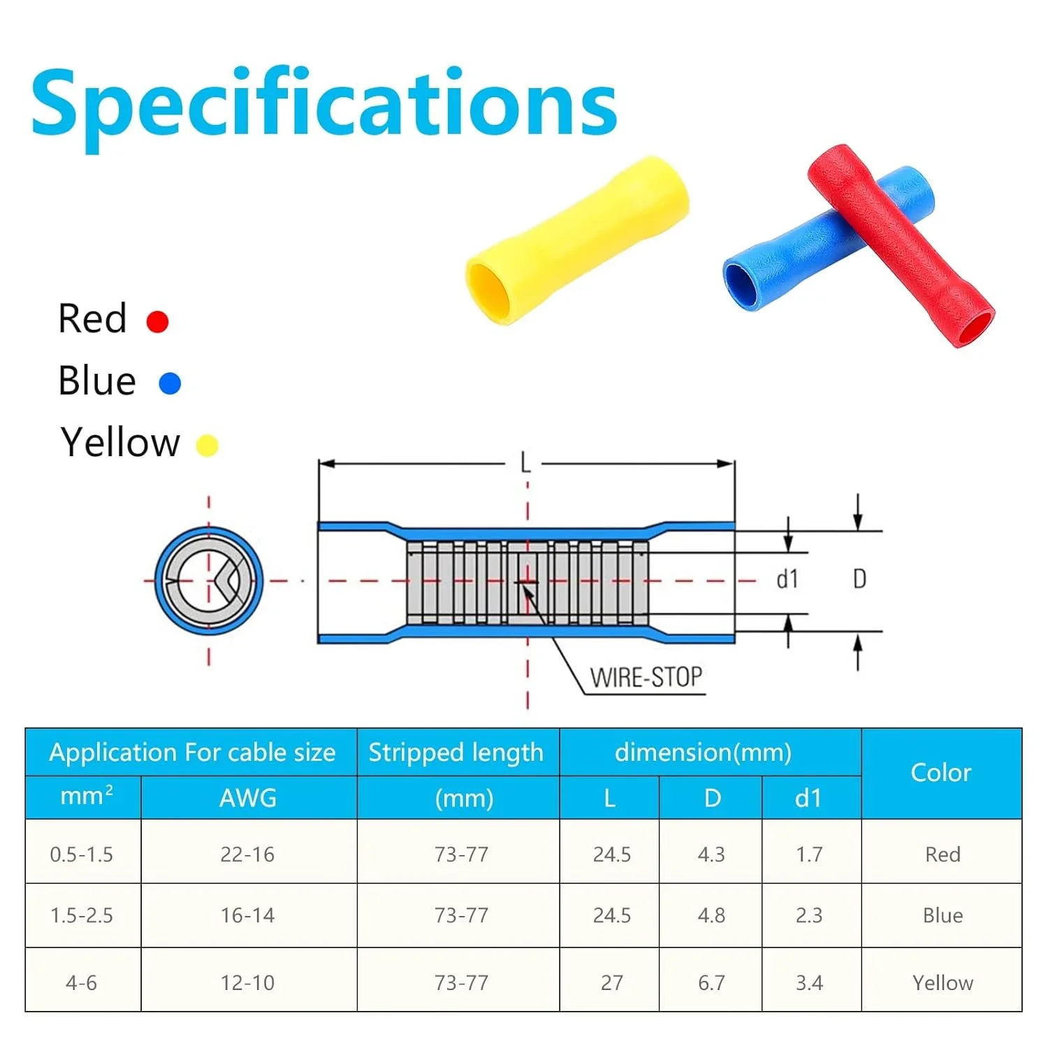 150-Pack Fully Insulated PVC Butt Connectors Set 6 150-Pack Fully Insulated PVC Butt Connectors Set - Image 6