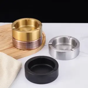 Stainless Steel Modern Ashtray Black, Silver, Gold 8 S2ca1f6b688f44f129676992ca0101ba2K