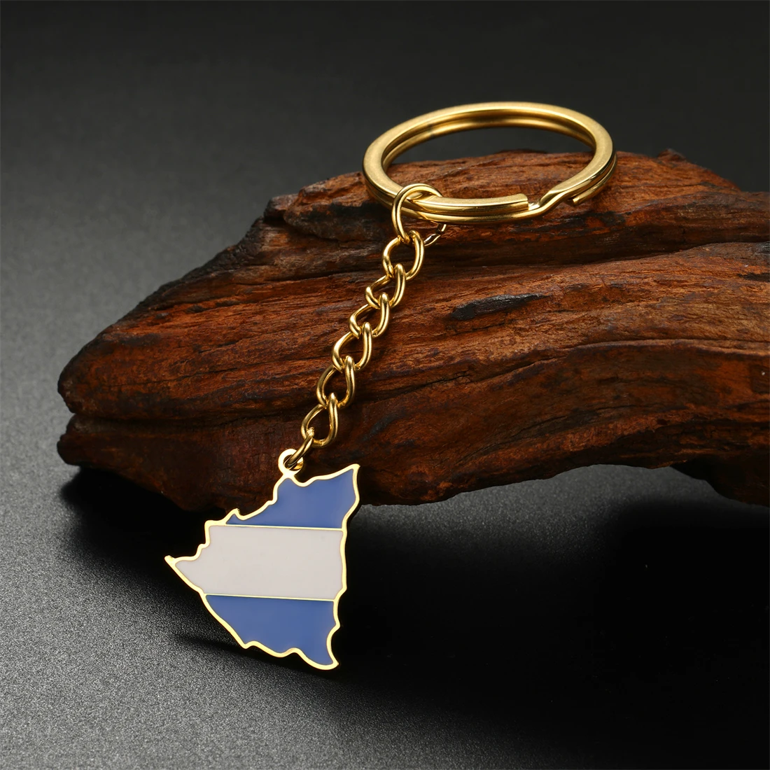 Nicaragua Map Flag Stainless Steel Pendant Keychain 2 Nicaragua Map Flag Stainless Steel Pendant Keychain - Image 2
