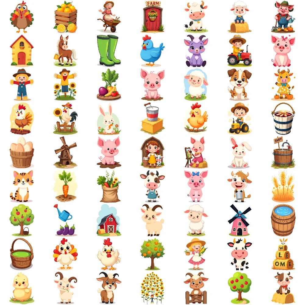 Colorful Farm Cartoon Temporary Tattoos Set 7 Colorful Farm Cartoon Temporary Tattoos Set - Image 7